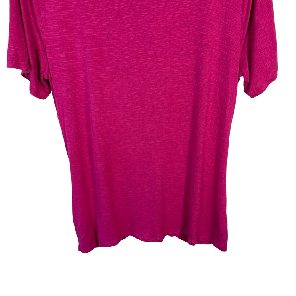 Jones New York Fuchsia Knot Front Tee Size M Business Casual Office Stretch - Picture 11 of 11